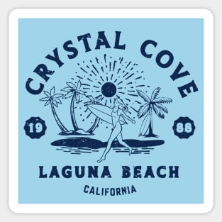 Vintage Crystal Cove Surfing // Retro California Beach Laguna Beach 1988 Sticker